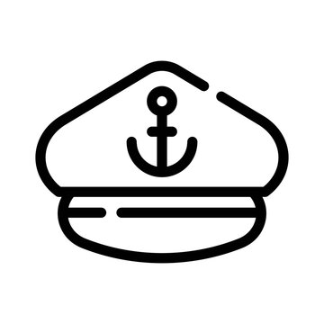 recommend clip art: captain hat line icon