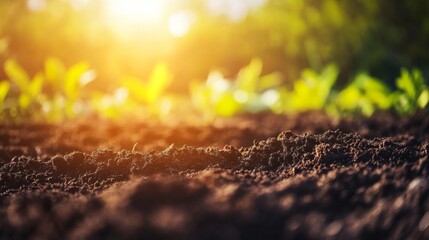 Bright Organic Soil in Rural Sunlight Preparation