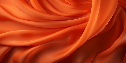 Fototapeta premium Flowing Orange Fabric Close-up 