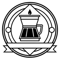 Coffee Shop Line Art Logo Vector Design