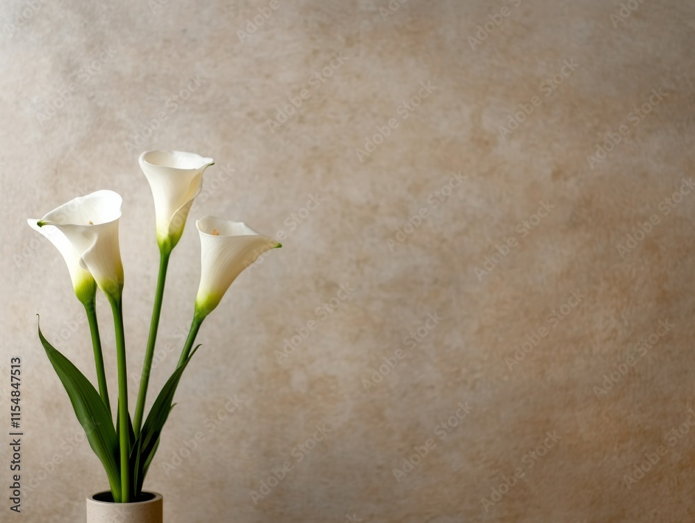 Aufkleber a stunning display of white lilies stands elegantly against a simple background, accentuated by soft