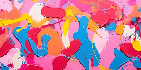 Colorful Abstract Painting Close-Up View