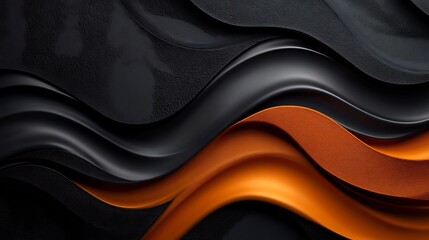 Abstract Black and Orange Wave Background Design