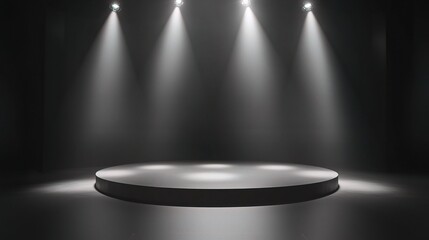 Minimalist Black and White 3D Room with Natural Shadows and Lights