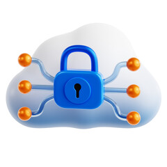 Cloud-Based Security Lock Icon