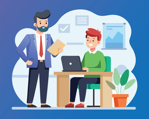 Business mentorship office illustration