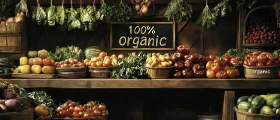 100% Organic Farm Fresh Produce Market Stall