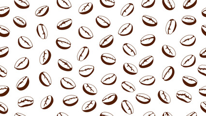 Coffee beans seamless pattern. Vintage style coffee beans motif background
