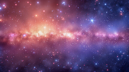 Naklejka premium Starry Galaxy with Vibrant Colors and Cosmic Glow..