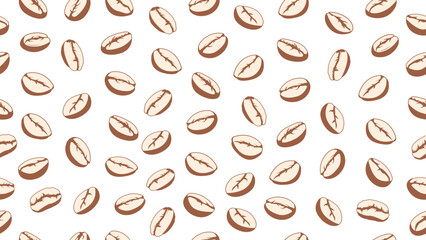Vintage style coffee beans seamless pattern background. Coffee beans motif background for coffee shop wallpaper, packaging