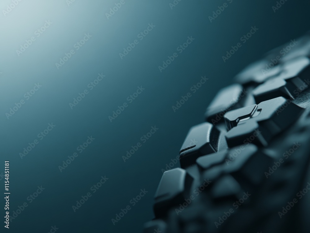 Poster Macro shot presents a gleaming metal gear with polished teeth, showcasing intricate craftsmanship and providing ample copy space on the left side for graphics