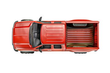 A Pickup Truck Top View 3D Mockup on Transparent Background