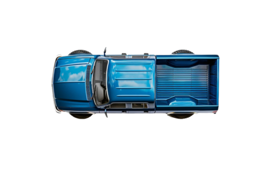 A Pickup Truck Top View 3D Mockup on Transparent Background