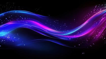 Obraz premium Abstract Blue and Purple Glow with Sparkling Lights Background