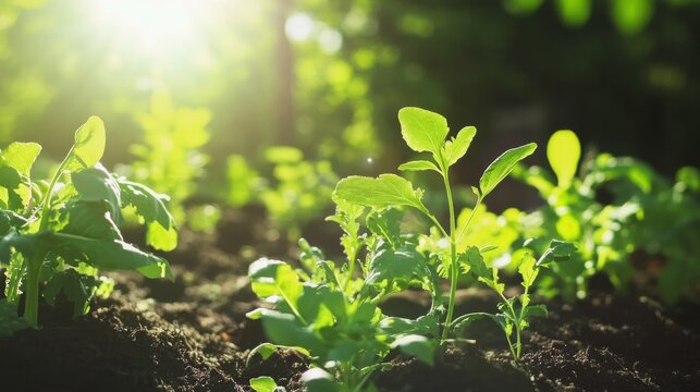Bright Sunlit Farming Scene in Wide Angle