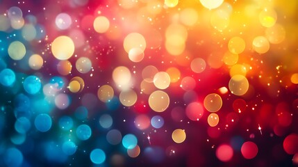 Obraz premium Colorful luxury bokeh effect on a vibrant red background, perfect for celebrations