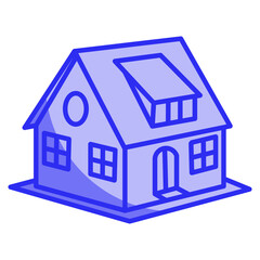 small house icon element for design