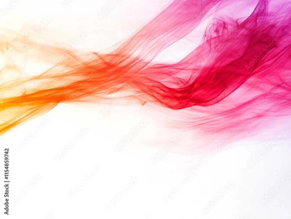 Poster A dynamic rainbow wave stretches diagonally across a white background, featuring vibrant colors and creating a sense of movement, ideal for design elements