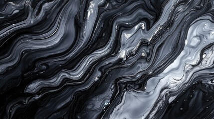 Obraz premium Black and White Marble Surface Close Up