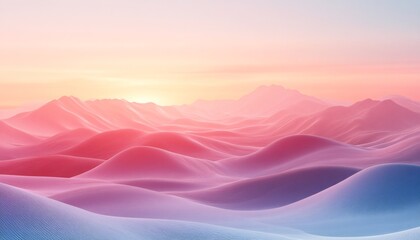 Fototapeta premium Soft Waves of Colorful Sand Dunes Under a Sunrise Sky