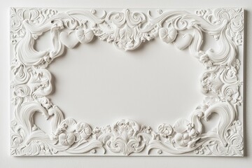 An ivory background framed by embossed hearts and swirls creates a romantic and elegant design with empty space for text.