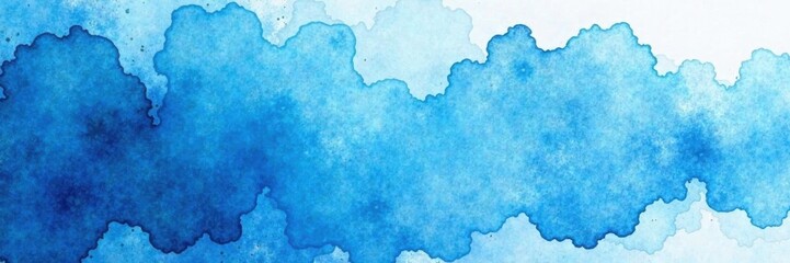 Obraz premium Abstract blue watercolor wash, soft edges and subtle variations in tone , dark, sky, watercolor