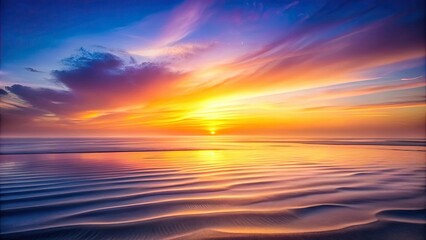 Obraz premium Serene Sunset Over Coastal Sands Vibrant Hues and Textured Waves