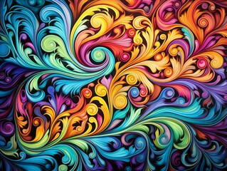 Vibrant and Playful Abstract Artwork - Swirl of Colors