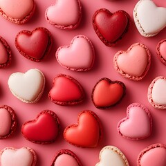 valentines day cookies pink background