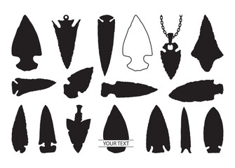 Indian Arrowhead vector, Indian Arrowhead clipart, Indian Arrowhead silhouette.