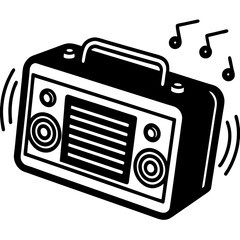 retro radio isolated on white