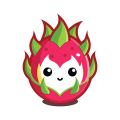 Cute dragon fruit red vector art illustrator.