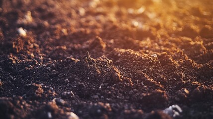 Detailed View of Soil Under Bright Sunlight