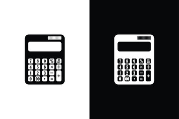 Calculator Silhouette Vector Icons Sleek Designs with White Background.