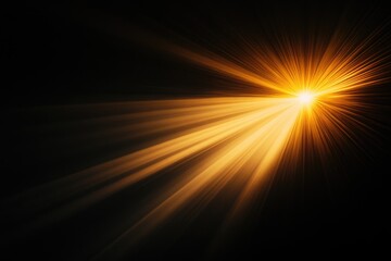 Bright Light Shines Brightly on Black Background