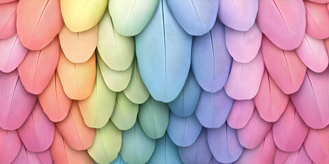 Pastel Rainbow Feathers, A Soft, Colorful Texture