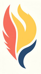 Naklejka premium Abstract Flame Design, Colorful, Dynamic, Energy, and Passionate Symbol. Representing Growth, Transformation, and Inspiration.
