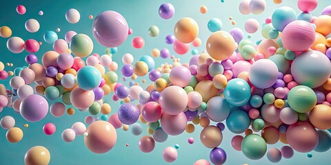 A whimsical pastel sphere cluster floating in space