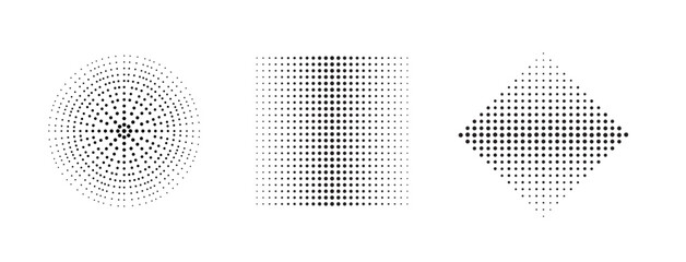 halfton shape on white background	