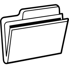 File Folder Line Art Vector Design