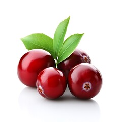 Obraz premium Red Cranberry Fruit Isolated on White Background