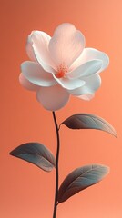 Obraz premium Elegant Single Flower Against Soft Peach Background