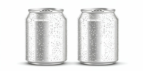 Refreshing Aluminum Cans with Condensation: Perfect for Summer Beverages, Icy Cold Drinks, and Quenching Thirst.