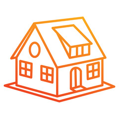 small house icon element for design