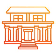 American House icon element for design