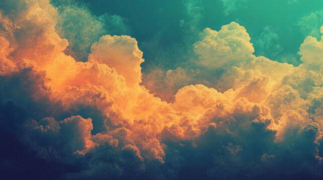 Fluctus Cloudscape: Orange, Teal, and Dramatic Sky