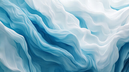 Obraz premium Soft blue and white abstract waves create serene and calming atmosphere, perfect for backgrounds or artistic projects. flowing lines evoke sense of tranquility and fluidity