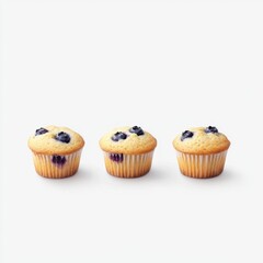 Delicious blueberry muffins fresh from the oven. Featuring a golden-brown top and juicy berries