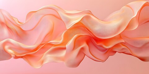 Obraz premium Abstract peach-colored fabric flowing gracefully.