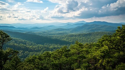 Fototapeta premium Majestic Mountain Range Landscape. Scenic View of Appalachian Mountains.